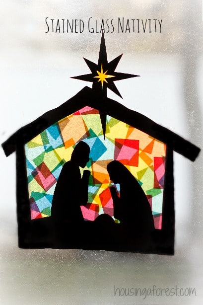 What a beautiful stained glass window of the nativity scene!