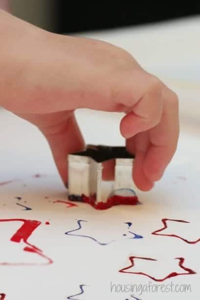 Cookie Cutter Stamping ~ A Classic 4th of July Craft