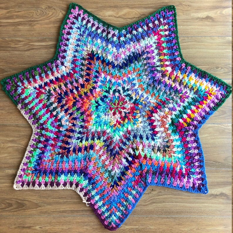 This Stabby Granny Star Blanket Crochet Pattern is the Perfect Stash Buster