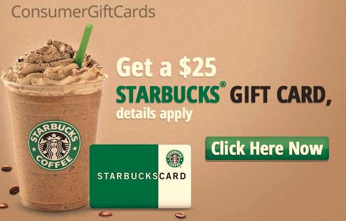 Get a Starbucks Gift Card worth $25