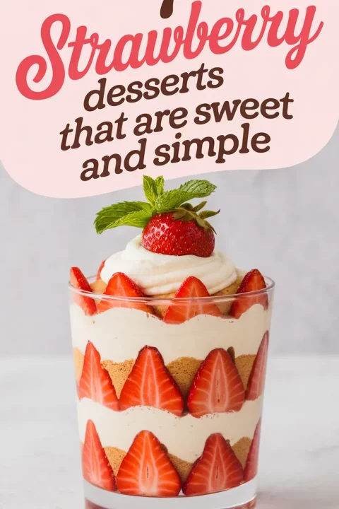 Satisfy your sweet tooth with these easy strawberry dessert recipes! From no-bake pies to refreshing parfaits, these treats are perfect for any occasion and require minimal effort. ?? #StrawberryDesserts #SweetTreats #EasyRecipes #BakingInspo #DessertIdeas