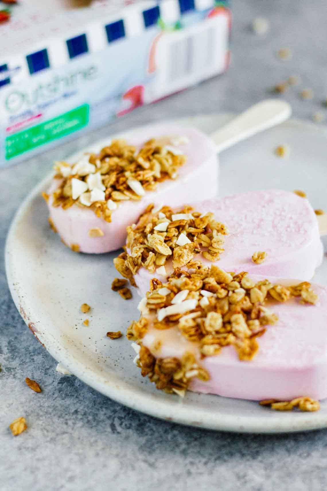 Strawberry Frozen Breakfast Yogurt Bars