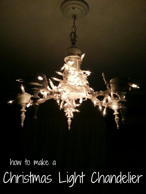 Make a Christmas Light Chandelier