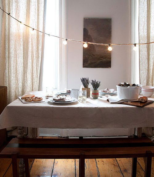 String Lights over Table