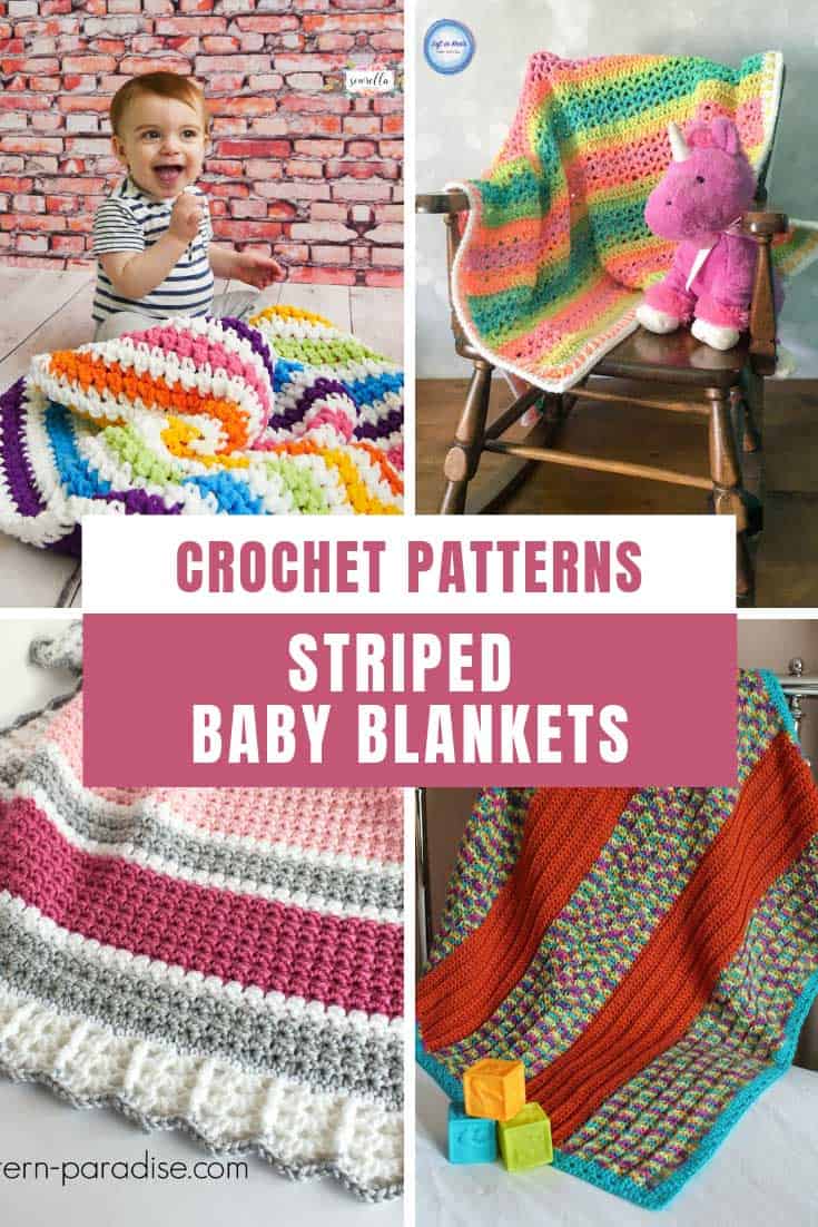 Totally in love with these striped baby blankets and the crochet patterns are all free!