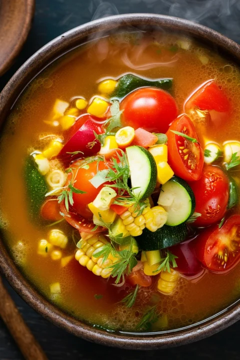 Transform your summer harvest into a delightful soup! ?✨ Use any veggies and herbs you have on hand for a unique, delicious dish. Perfect for a cozy meal, and it’s super easy to make. Happy cooking! ?