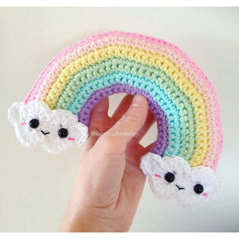 This happy rainbow crochet pattern works up quickly and is sure to make you smile