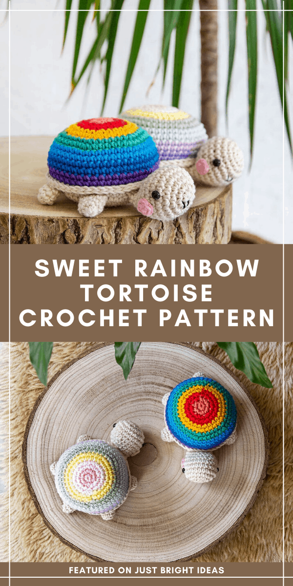 These sweet rainbow tortoises need a new home! The crochet pattern is easy to follow and can be geted immediately