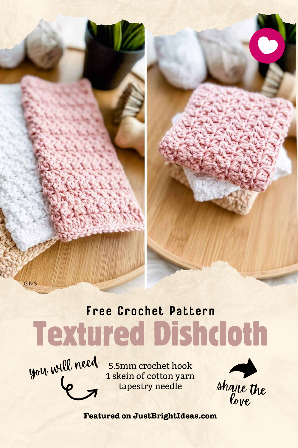 🧶 Craft the eco-friendly Cottage Comfort Dishcloth with this free crochet pattern and video tutorial! Perfect for practicing stitches and adding a cozy touch to your kitchen. 🌿✨