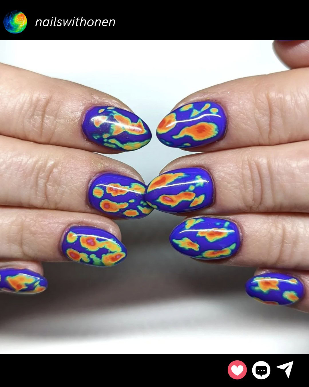 Heat up your nail game with thermal map nails! 🔥✨ Inspired by the vibrant patterns of geothermal maps, these nails are a colorful way to express your style. From fiery reds to cool blues, create a mesmerizing gradient right at your fingertips. Swipe to see 11 stunning designs that'll inspire your next manicure! 💅 #ThermalMapNails #NailArt #ManicureGoals