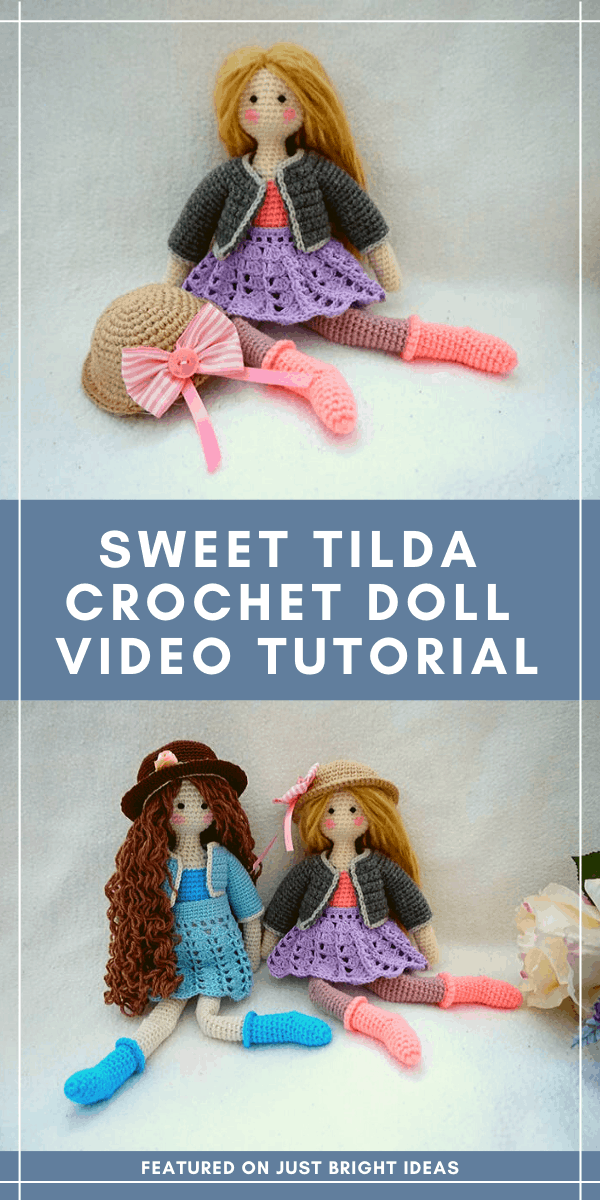 If you're a little nervous to make your first crochet doll you'll love this easy to follow video tutorial that shows you how to make a sweet Tilda doll #crochet