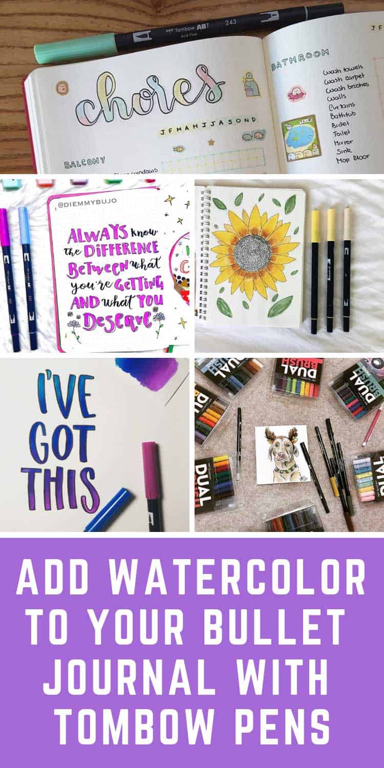 Loving this bullet journal inspiration for how to use tombow pens!