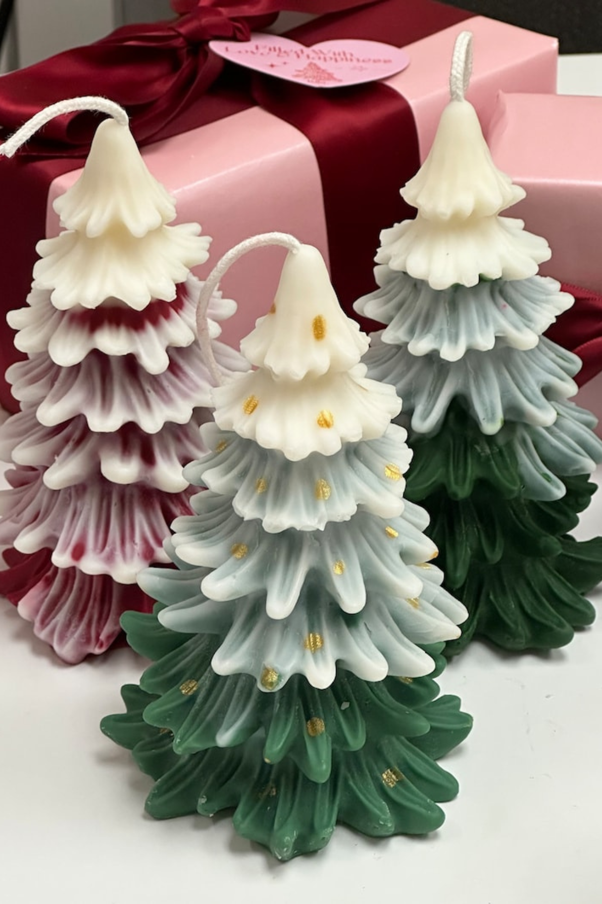 This oversized Christmas tree candle is almost too cute to burn! It's a festive decor piece that adds a whimsical touch to any mantel or holiday table.