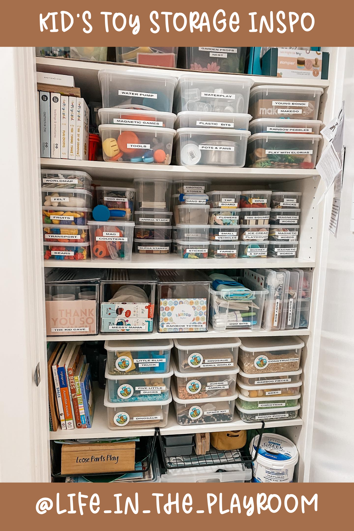 @LIFE_IN_THE_PLAYROOM: Now, this is what I call a toy organizer’s paradise! Clear bins stacked perfectly with each toy set labeled neatly – talk about making cleanup a breeze. Plus, having everything sorted into categories gives those tiny toy cars and playsets a permanent home.