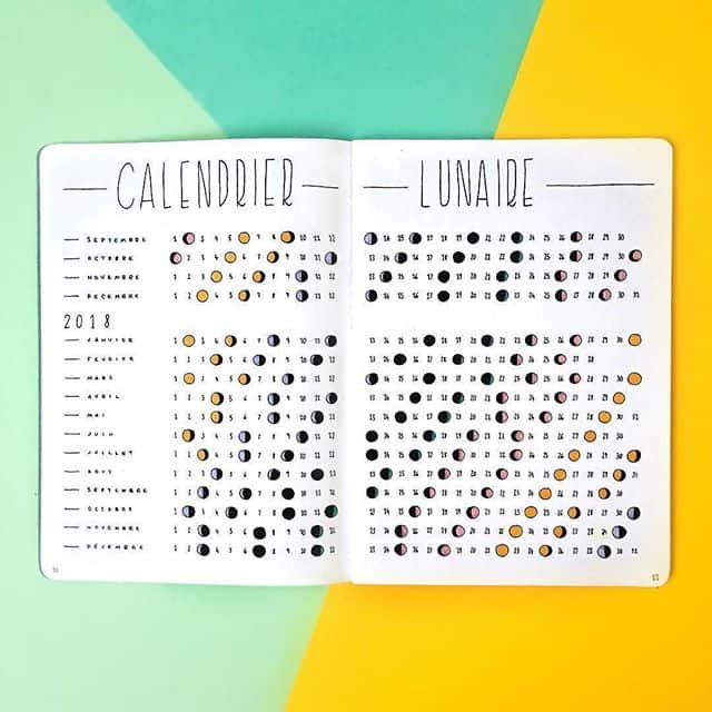 Track the luna calendar