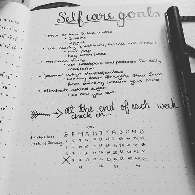 Track your self care goals