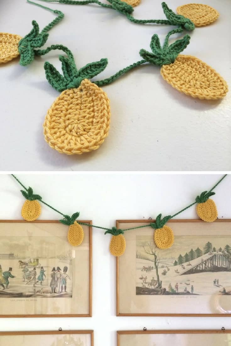 Tropical Pineapple Crochet Bunting