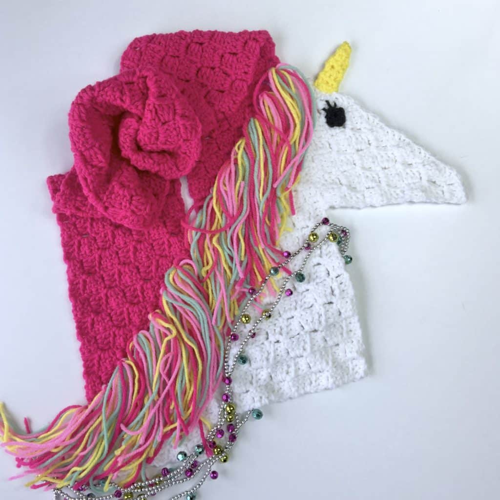 Unicorn Scarf Free Crochet Pattern in Corner to Corner 
