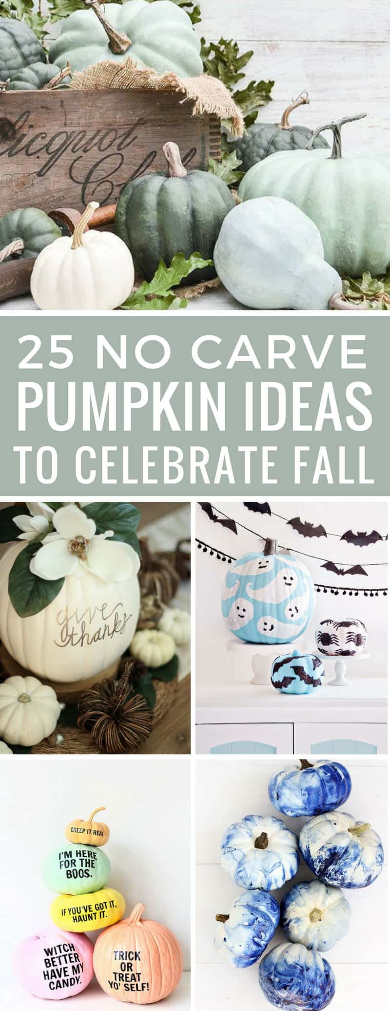 Totally in love with these pumpkin decorating ideas with no carving required! They look stunning as Fall decor! Thanks for sharing!