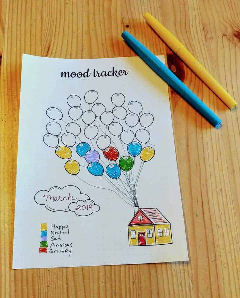 Up Inspired Mood Tracker Printable
