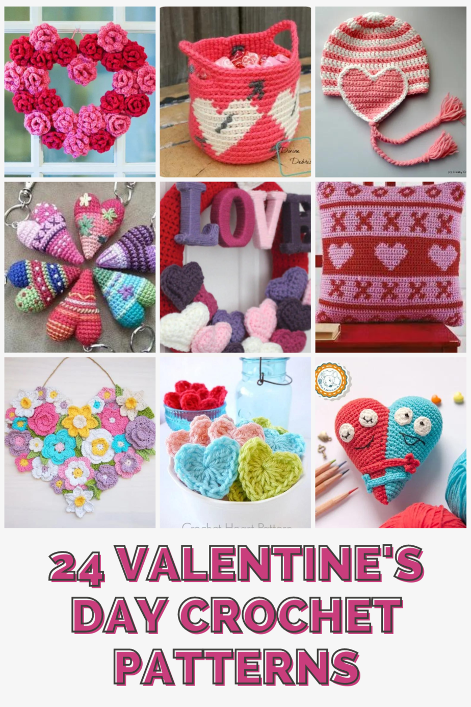 Easy Valentine's Day Crochet Patterns make great handmade gifts