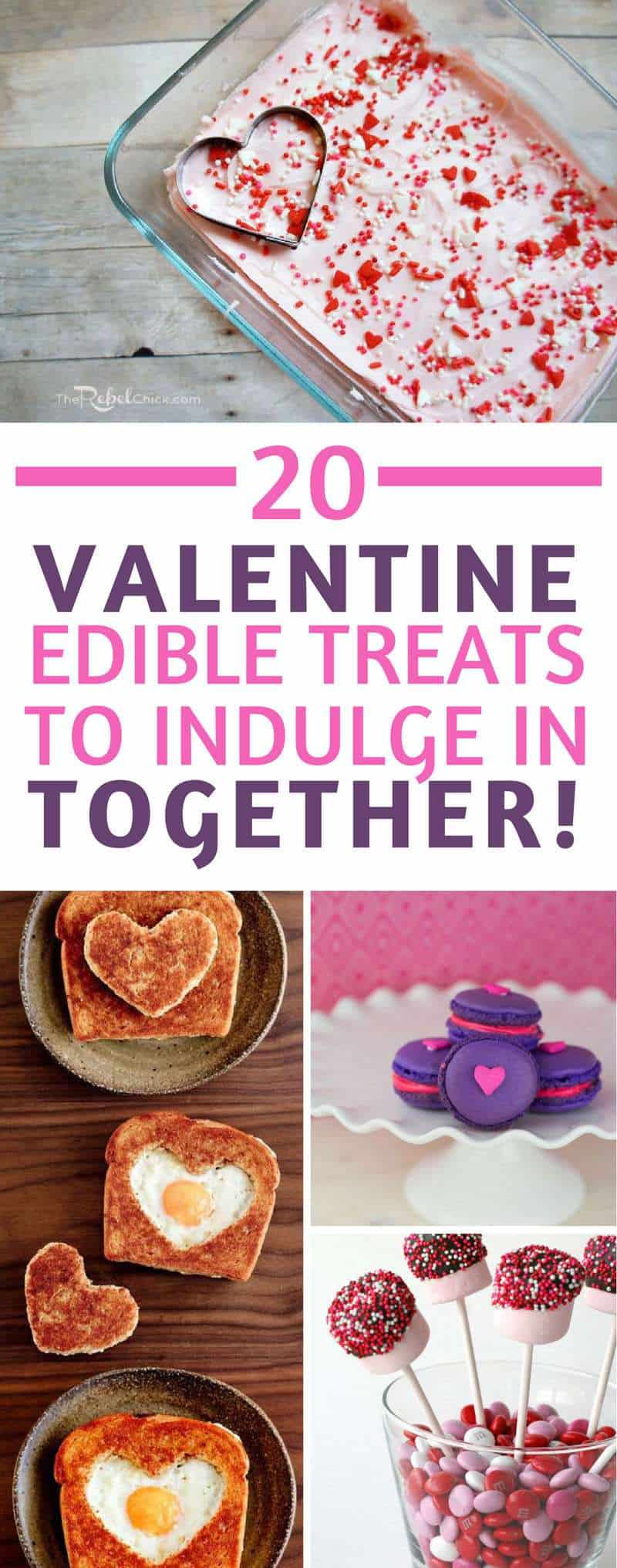 Edible Treats for Valentine's Day - Whether you're looking for a sweet edible gift for a loved one or just some yummy treats to make and enjoy with the kids on February 14 there is something in this collection for everyone! Happy #valentinesday 