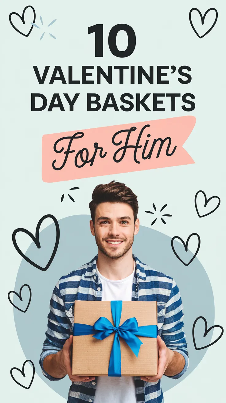 Create the perfect Valentine’s Day gift basket for him with these thoughtful ideas! Fill it with his favorite snacks, drinks, and personal touches to show how much you care. 🍫🍺✨