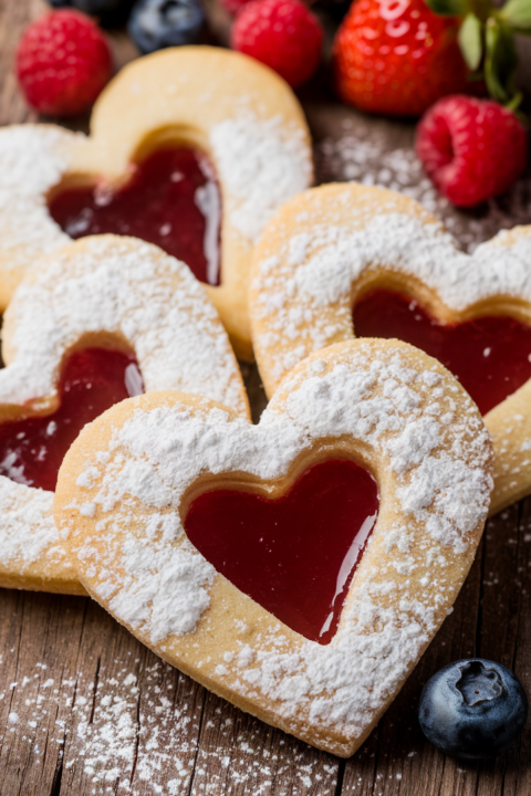 These heart-shaped thumbprint cookies are as delicious as they are adorable! Buttery, soft, and filled with fruity jam, they’re perfect for Valentine’s Day or a special treat. ❤️? #ValentineCookies #HeartCookies #EasyRecipes