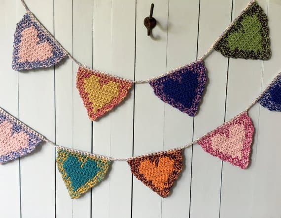 Crochet Heart Garland