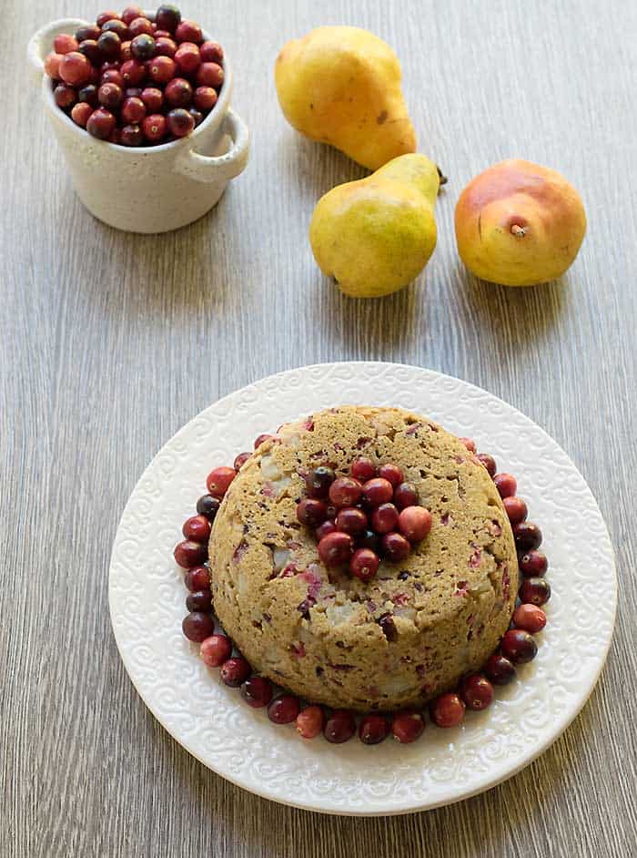 Vegan Pear and Cranberry Instant Pot Cake