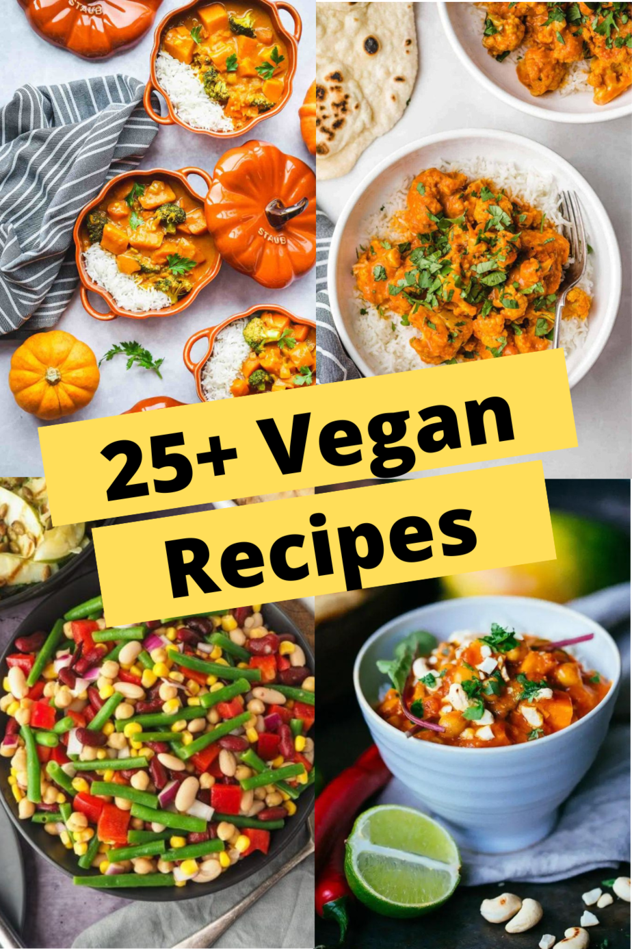 These vegan recipes are super tasty and there's something here for breakfast lunch and dinner - and desserts too!