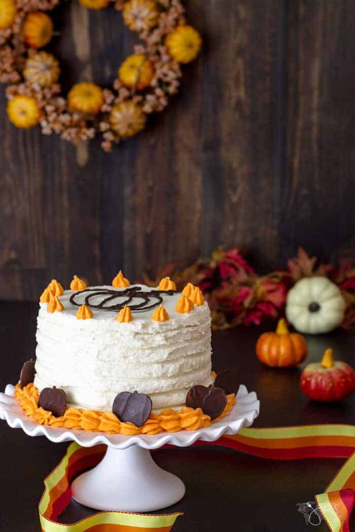 Vertical Layer Pumpkin Orange Chocolate Cake