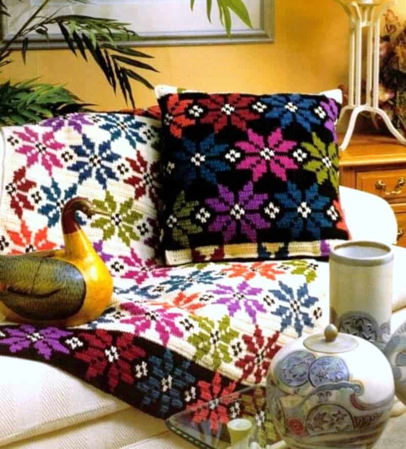Vintage Crochet Pattern for Snowflake Afghan