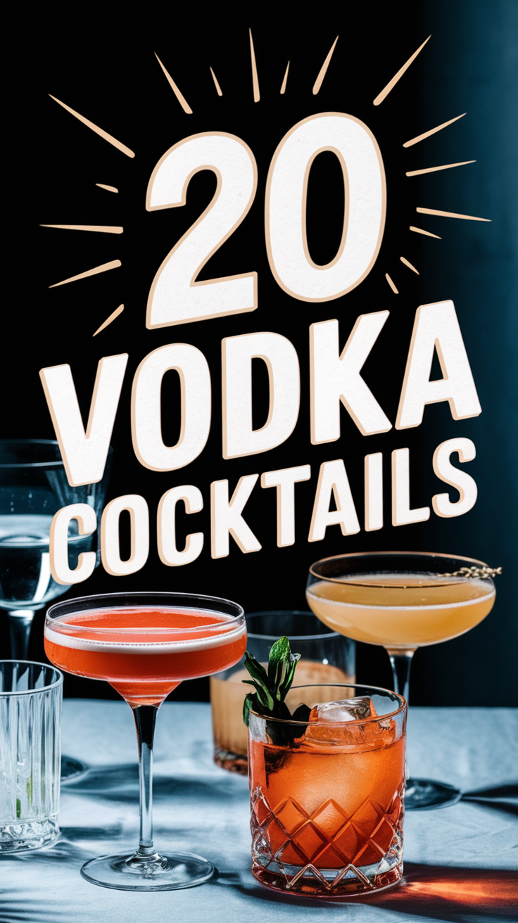 20 Vodka Cocktails Your Guests Will Love 🍸✨ From zesty spritzers to bold Bloody Marys, these vodka cocktail drinks are perfect for any party! 🍓🍋 #CocktailDrinks #AlcoholicDrinks #Mixology