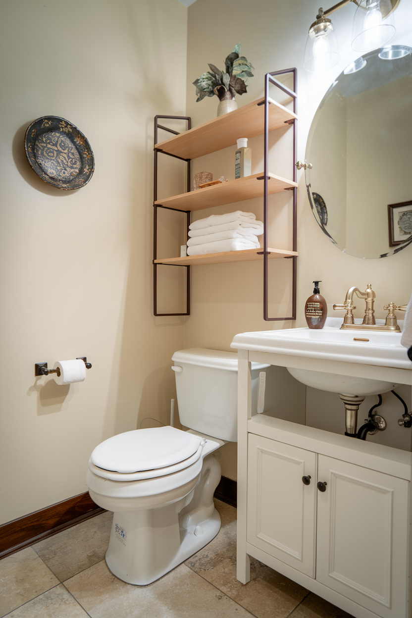 Transform your tiny bathroom into an organized oasis! Discover genius ideas like wall-mounted shelves, over-the-toilet storage, and creative hooks that will make the most of every inch. 🚿🧼 #BathroomHacks #SmallBathroomOrganization