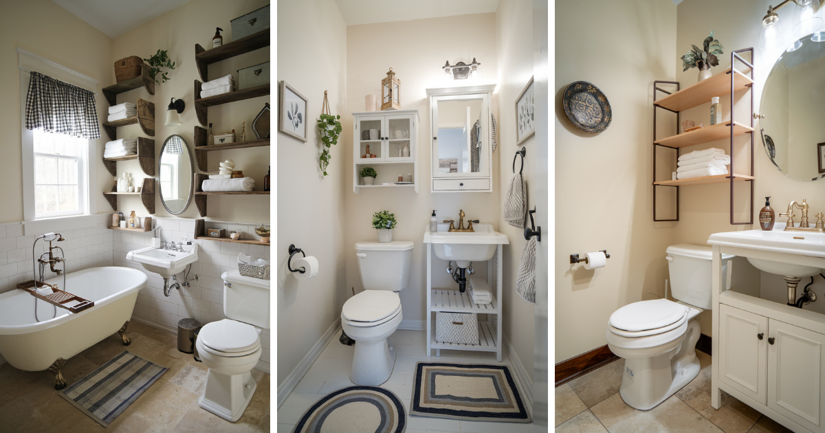 Transform your tiny bathroom into an organized oasis! Discover genius ideas like wall-mounted shelves, over-the-toilet storage, and creative hooks that will make the most of every inch. 🚿🧼 #BathroomHacks #SmallBathroomOrganization