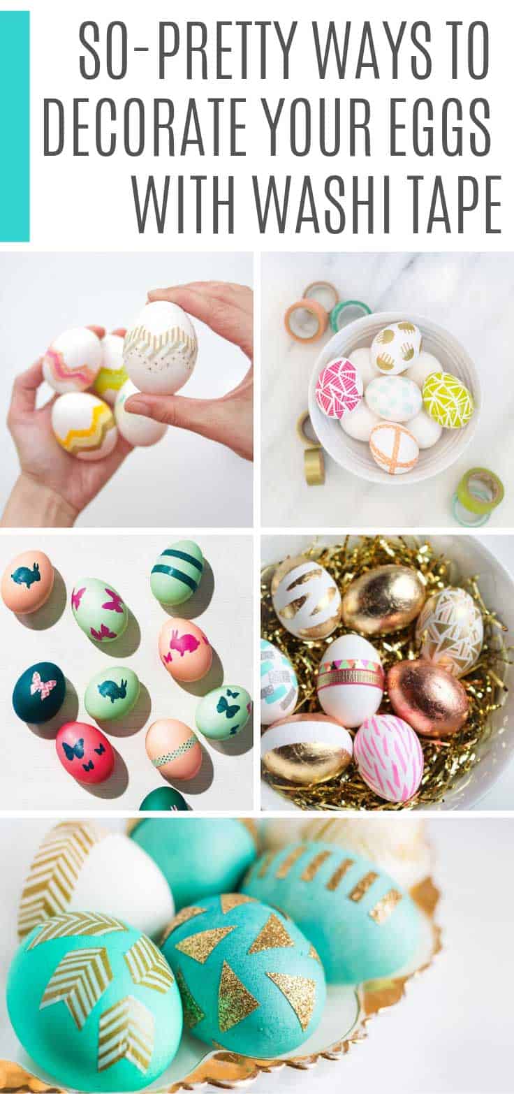 Designing Easter eggs with washi tape is so easy and so much fun. Perfect DIY projects for kids and grownups this Spring!