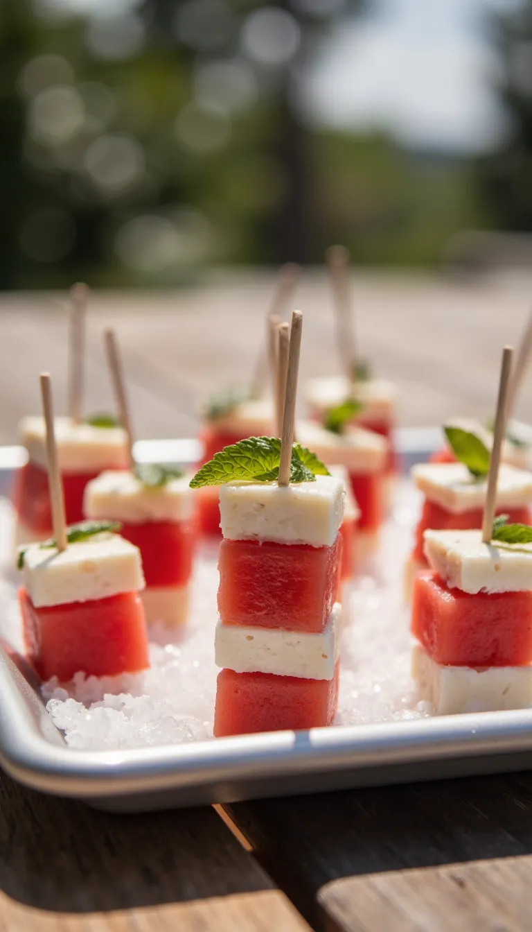Watermelon Feta Bites are refreshing, sweet-salty toothpick appetizers that are perfect for summer entertaining.