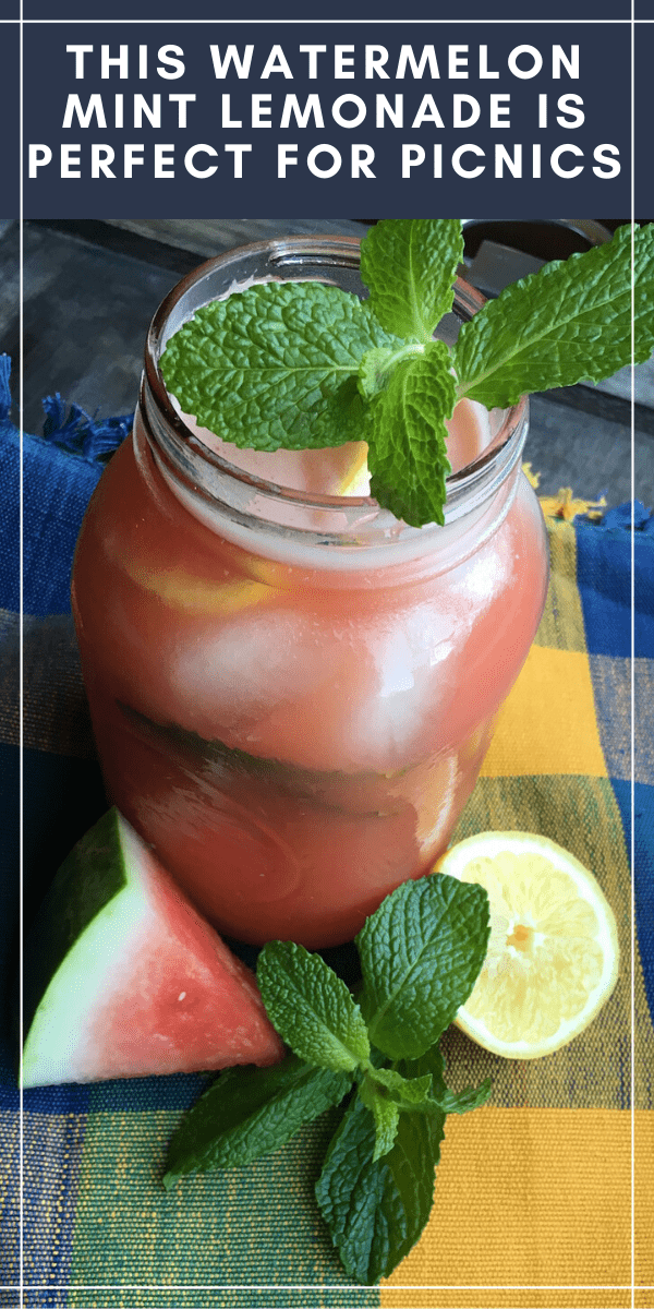 This Watermelon Mint Lemonade is easy to make and tastes delicious. It's perfect for summer picnics!