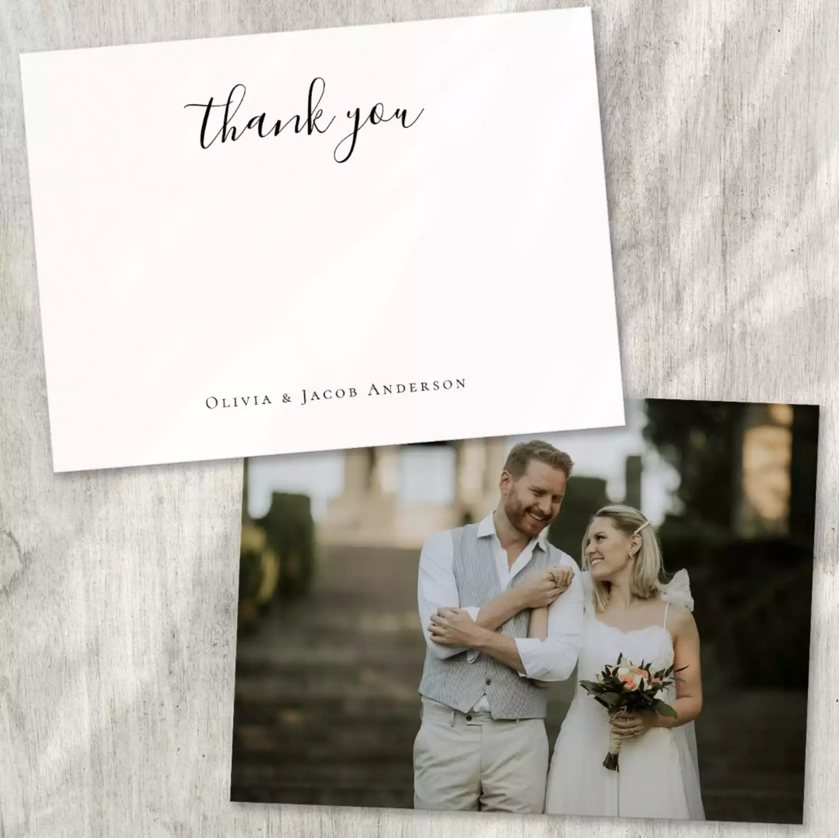 Minimalist Calligraphy Thank You Note Card