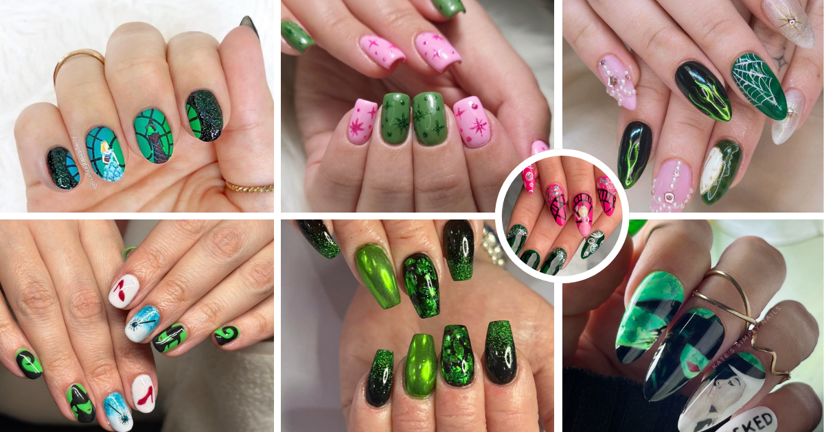 Ready to visit the Emerald City in style? 🌟💚 These Wicked-themed nail art ideas are perfect for fans of Glinda, Elphaba, and all things Oz. #WickedNails #EmeraldCityStyle #TheaterReady 💖