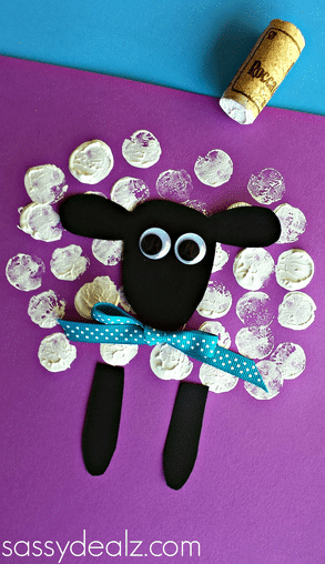 Wine cork sheep craft