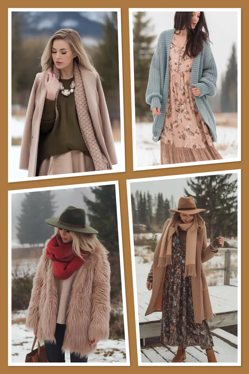 ✨ Cozy Winter Boho Outfit Inspo ❄️Layered knits, flowy fabrics, and earthy tones come together in this dreamy winter boho look! Perfect for chilly days when you still want to feel free-spirited and stylish. #BohoStyle #WinterOutfit #BohoVibes