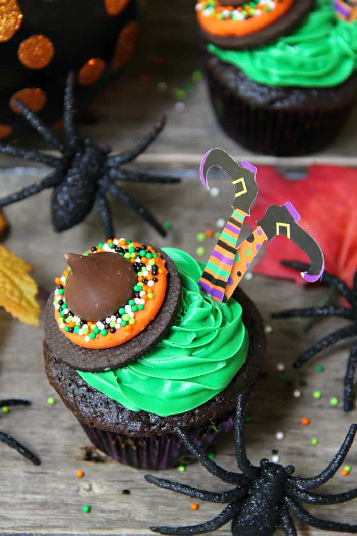 Easy Wicked Witch Cupcakes