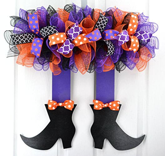 Witch's Legs Halloween Wreath