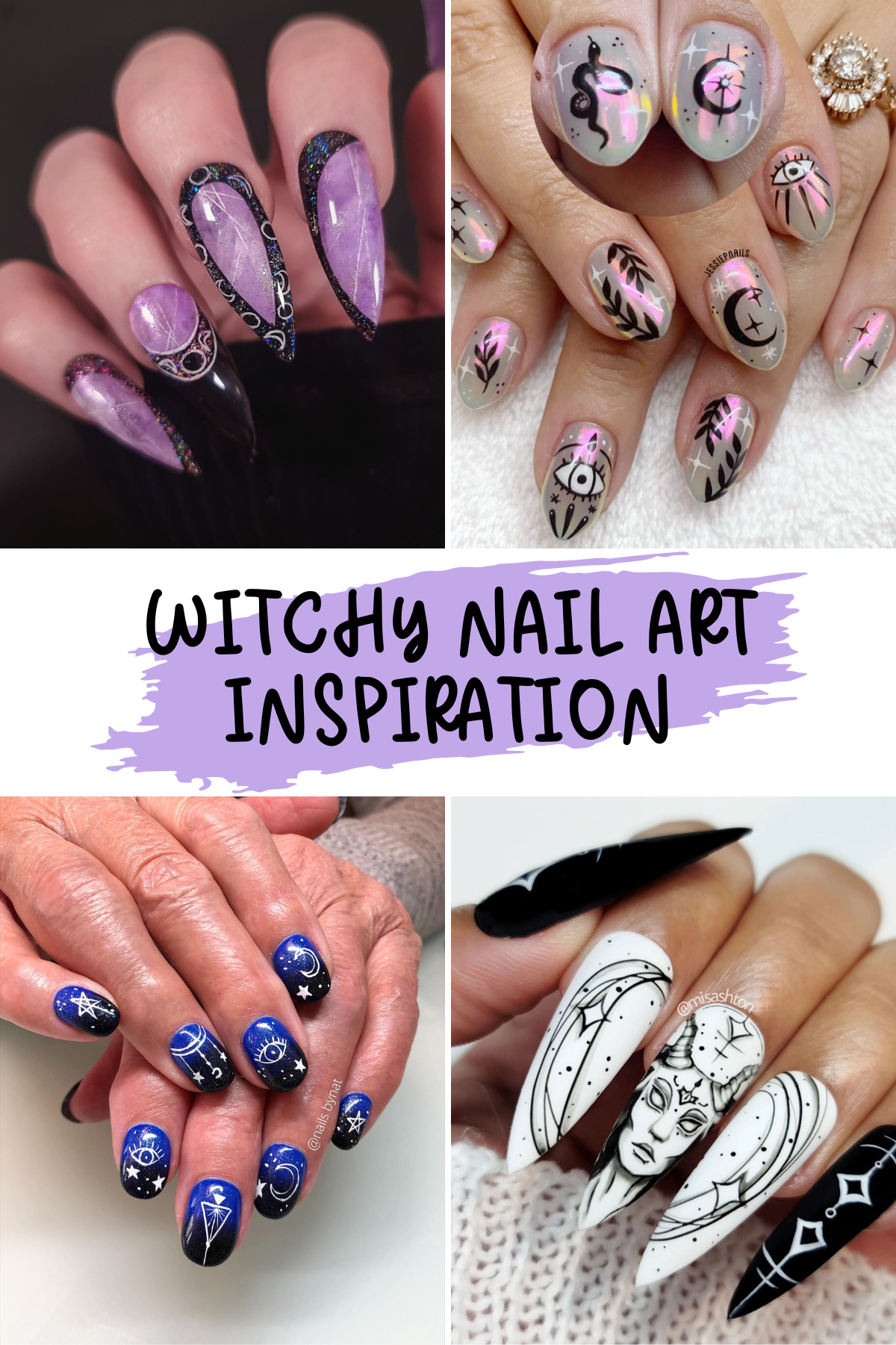 💅🔮 Looking for some spooky-chic nail inspo? From short & subtle to long & dramatic, these witchy nail designs have all the magic you need! 🌟 Check out these enchanting looks perfect for Halloween and beyond! ✨🖤