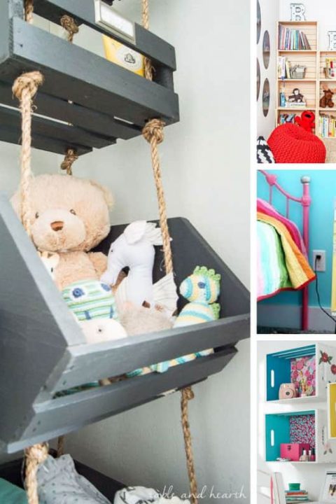 Loving this wood crate storage for the kid's stuff! Looks great and it's not expensive to make! Thanks for sharing!