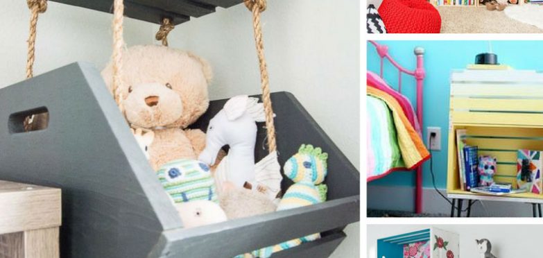 Loving this wood crate storage for the kid's stuff! Looks great and it's not expensive to make! Thanks for sharing!