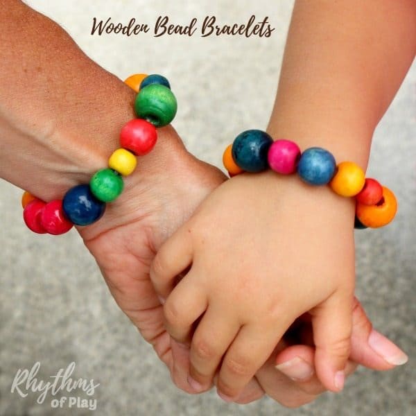 Wooden Bead Bracelet Kids Craft Gift Idea