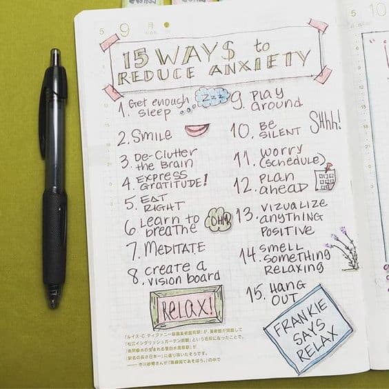 Write down ways you can reduce your anxiety